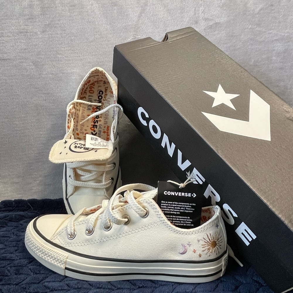 Converse CTAS OX Mystic World Low Top Beige Canvas Women's Sneakers Size 572426F
